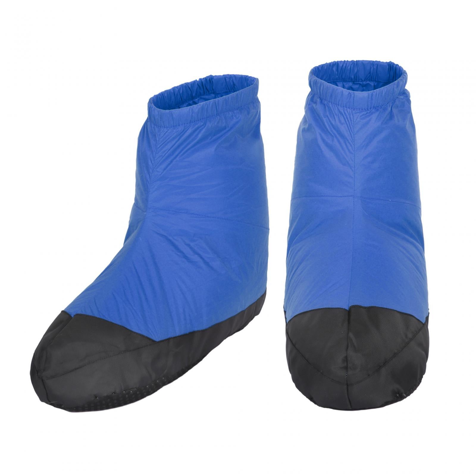 Winter Duck Down Booties Slippers for Camping Sleeping Bag Accessories Skiing Blue Color L