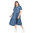 thumbnail image 1 of Vestido denim Roman Fashion Talla Extra Azul Oscuro 42, 1 of 7