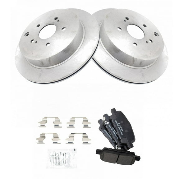 TRQ Rear Brake Pad & Rotor Kit Brake Pads Brake Rotor Ceramic Vented Fits Select 2009-2013 Suzuki Grand Vitara