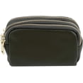 thumbnail image 2 of HUGFEGWE Mini Coin Purse Three Zipper Faux Leather Small Wallet Change Pouch Square Card Holder Purse,Green AZ824-10678, 2 of 6