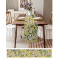 thumbnail image 6 of Table Runner Dresser Scarf 13 x 70 Inch Summer Watercolor Yellow Lemon Old Newspaper Table Runners Non-Slip Heat Kitchen Dining Table Decor for Indoor Outdoor Home Party Decoration, 6 of 7