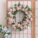 thumbnail image 3 of Guirnalda de peonías para primavera, verano, otoño e invierno, ideal para decorar la puerta de entrada en bodas. Rosado morado, 3 of 9