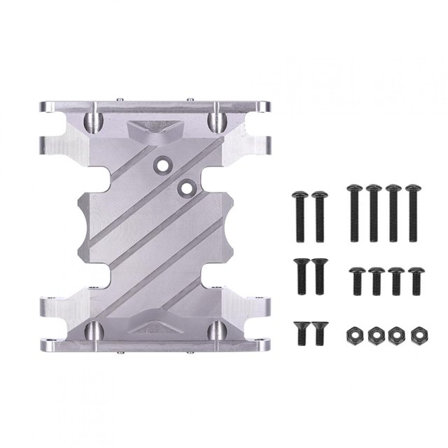 Estrela Caja de Transferencia Placa de Protección de Base Inferior Apta para SCX10 II 1/10 RC Modelo de Coche (Estilo B) Color Titanio