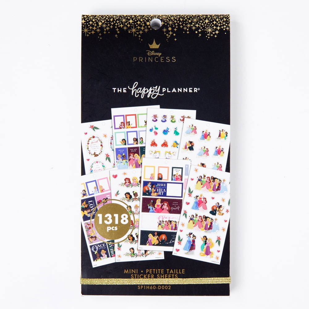 the happy planner disney sticker sheet pad mini princess plans 60