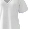 thumbnail image 6 of Babysbule Womens Summer Tops Women Summer Fashion Loose V-Neck Solid Casual Short-Sleeve Tops, 6 of 6