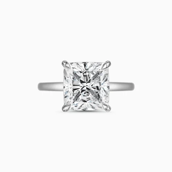 Cloud Jewel 2.3 Ct Princess Cut Moissanite Engagement Ring - 14K White Gold Plated Wedding Rings - Solitaire Anniversary Ring for Women's - Party Wear Moissanite Ring - Daily Wear Rings