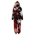 thumbnail image 4 of SUXIAN Family Christmas Pajamas Mommy Sleepwear Big Headed Deer Print Long Sleeve Jumpsuit Soft Comfortable Holiday Romper Pajamas Women, 4 of 6
