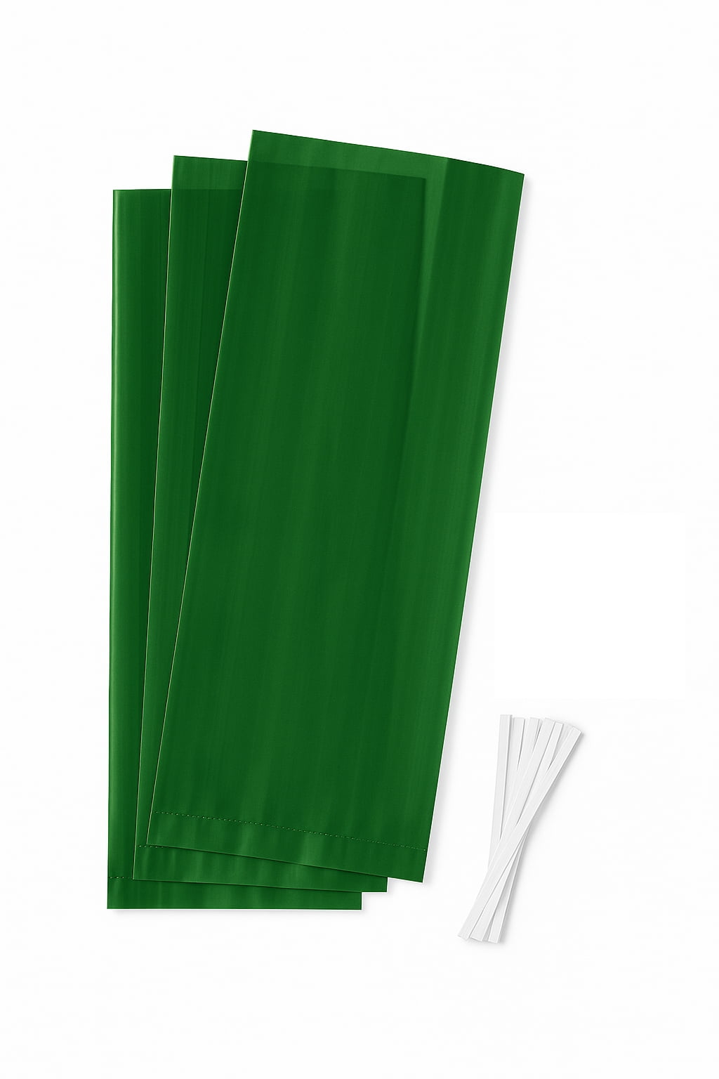 Green Treat Bags with Twist Ties, 5" x 3" x 11", 20 Pieces, by Way To Celebrate