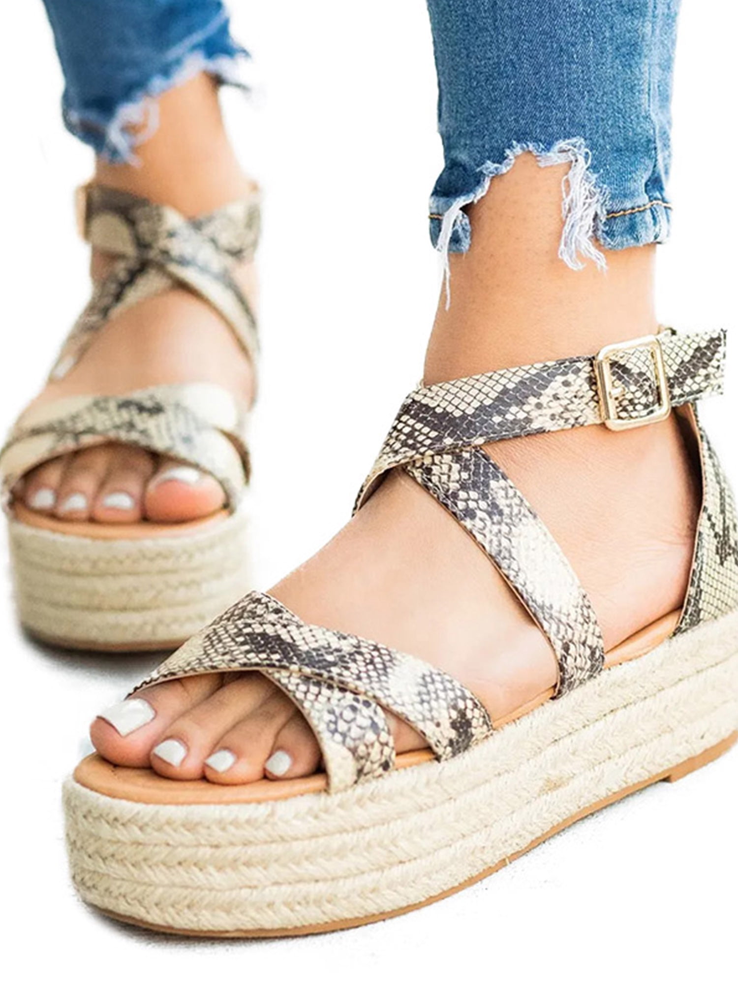 Womem Espadrilles Flatform Sandals 
