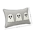 thumbnail image 2 of Halloween Striped Ghost Throw Pillow Black/White Decorative Pillow for Couch and Bed 8" x 16", 2 of 7