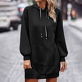 thumbnail image 1 of Fankiway Robes à Manches Longues en Liquidation, Chandails à Capuchon pour Femmes avec Poches, Couleur Unie, Robe Décontractée à Manches Longues pour le Printemps, Grande Taille en Liquidation, 1 of 7