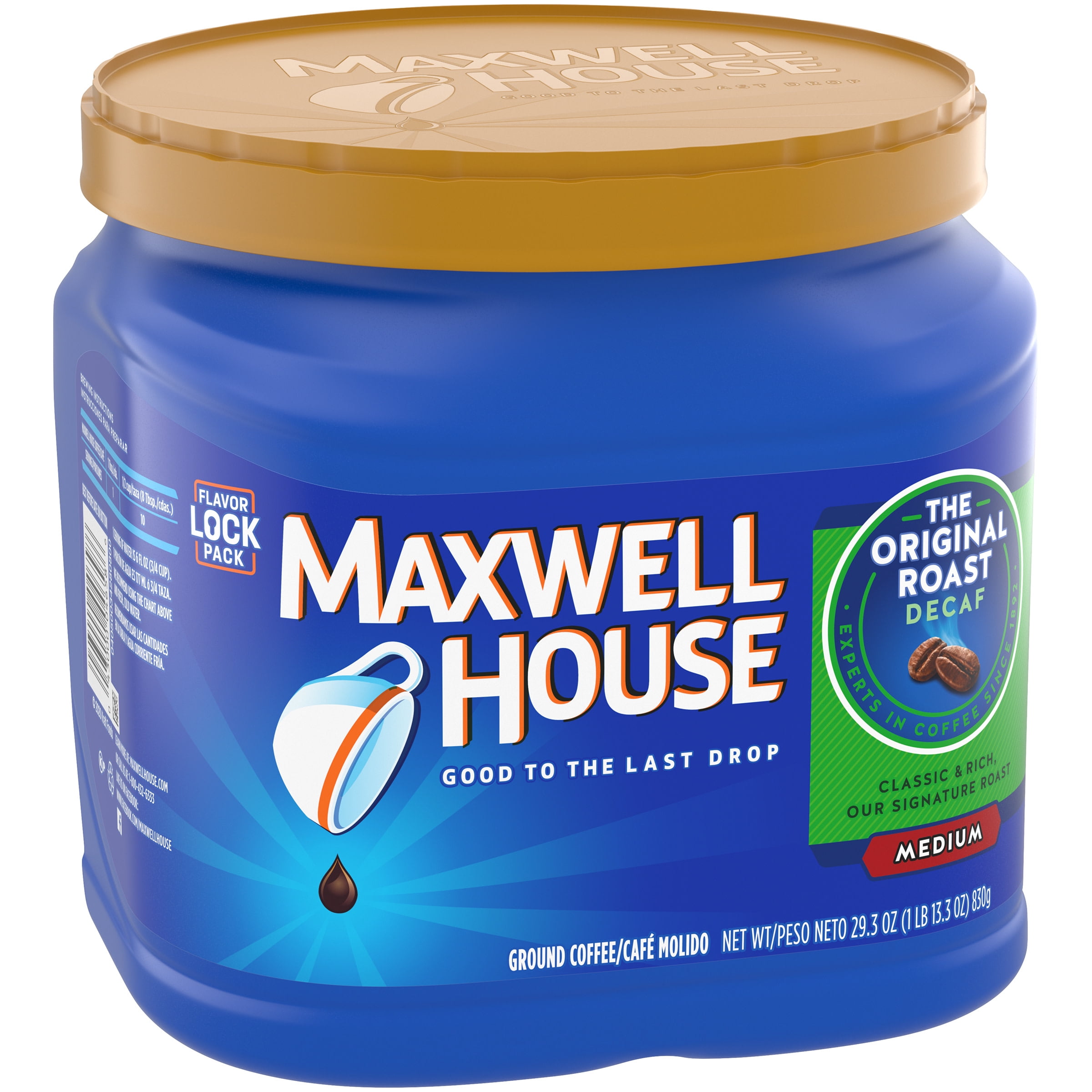Maxwell House Original Medium Roast Decaf Ground Coffee, Decaffeinated ...
