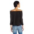 thumbnail image 2 of Lucky Brand Womens Floral Knit Blouse, Black, Small, 2 of 2