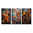 thumbnail image 2 of Designart "Opt Art Vibrant Euphony" Abstract Wall Art Set Of 3 - Multi-Color Op Art Canvas Set For Living Room Decor, 2 of 7