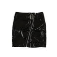 thumbnail image 1 of bar III Jupe Mini en Cuir Verni pour Femmes, Noir, Très Petit, 1 of 2