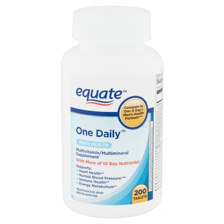 Equate One Daily Men's Health Tablets, 200 count