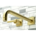 thumbnail image 3 of Kingston Brass KS6057CML Manhattan Two-Handle Wall Mount Roman Tub Faucet, Brushed Brass, 3 of 7