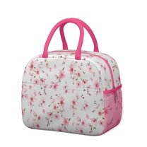 Womens Pioneer Flower Floral Print Pattern Lunch Box for Work,Insulated Lunch Bag for Women,Loncheras Para Mujer,Leakproof Adult Lunch Bag for Work,Beach,Travel,Picnic,Camping