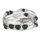 thumbnail image 1 of Fulu Otoño Pulseras Apilables Con Cuentas Para Mujer Boho Wrap Pulsera De Plata En Capas Joyería De Moda Regalos Para Ella (17-Negro), 1 of 5