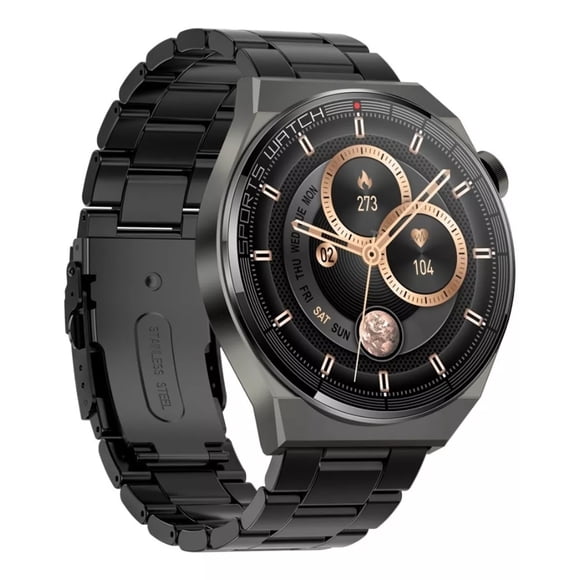 Reloj Para Hombre Smart Watch Kt62 Metal Fralugio Full Touch Negro Fralugio Lujo