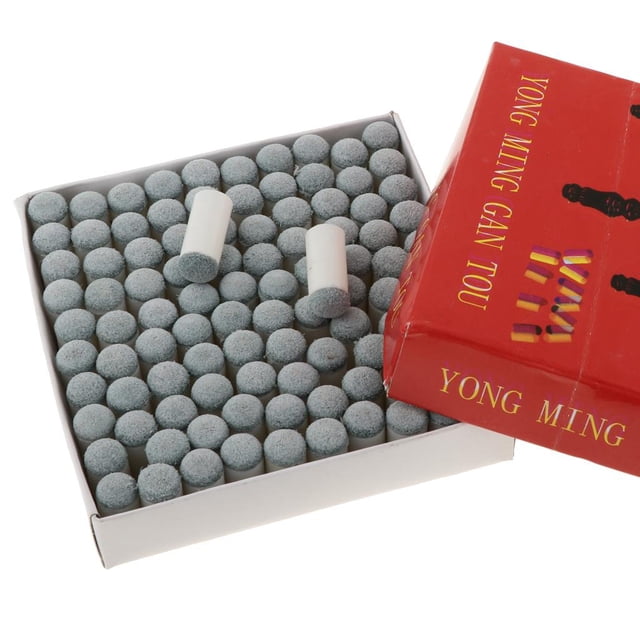 100X Pool Billiard Cue Stick Tips s Protector Cover - Blanco, 13mm B-10mm Cola Puntas de barra de billar