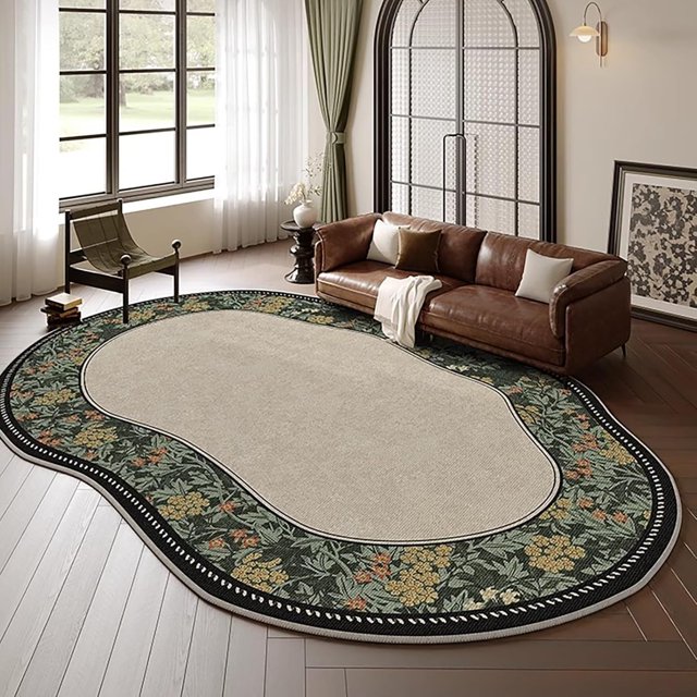 Irregular Shaped Rug, Modern Abstract Area Rugs for Livingroom Bedroom, Boho Rug Large Area Rug Machine Washable Area Rugs Outdoor Rug Waterproof