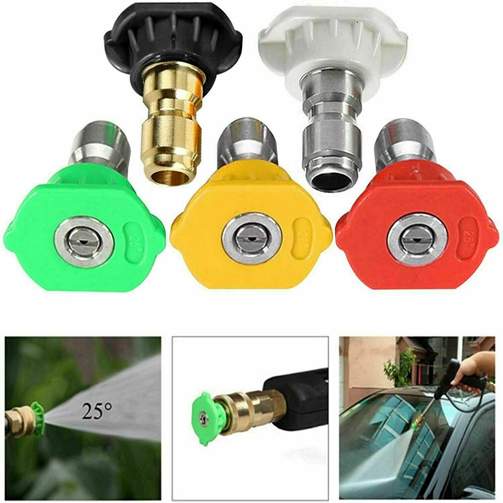 5pcs Pressure Washer Spray Tips Nozzles High Power Kit Quick Connect 25
