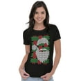 thumbnail image 3 of Ugly Christmas Stitch Santa Claus Womens Slim Fit Graphic Tee Brisco Brands S, 3 of 5