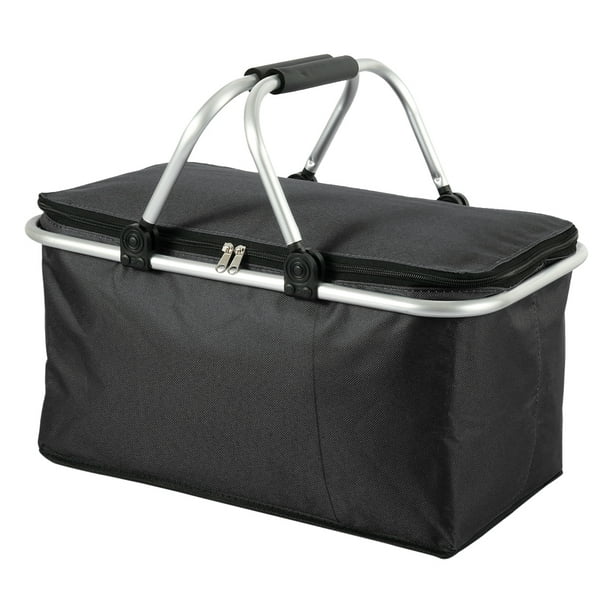 Muyoka Pluokvzr Bolsa de almuerzo plegable para picnic, cesto de almacenamiento aislado para acampar, caja de canasta con asa Muyoka Hogar