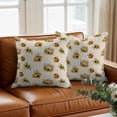 thumbnail image 3 of Sunflower Pumpkin Throw Pillow Cover Plant Flower Yellow Linen Texture Cotton Linen Cushion Cover Throw Pillow Case with Invisible Zipper for Couch Sofa Bed Chair Car 16x16 Inch, 3 of 14
