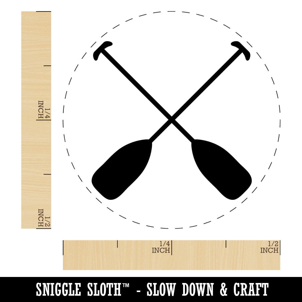 Paddles Oar Canoes Kayaks Rafting Self-Inking Rubber Stamp Ink Stamper - Dry Pad (No Ink) - Mini 1/2 Inch