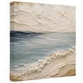 thumbnail image 2 of Heavy Impasto Ocean Canvas Wall Art for Living Room Bedroom Bathroom, Coastal Blue Textured Ocean Beige Beach Canvas Art Wall Decor, Artwork for Walls Home Office Decor, 12"x12", 2 of 9