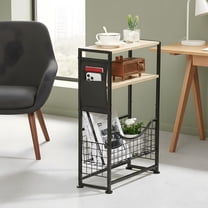 Narrow End Table with Magazine Holder - Small Space Solution