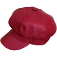 thumbnail image 5 of CoCopeaunts Newsboy Cap Plain Leather Beret Caps Men Women Vintage Artist Painter Octagonal Newsboy Hat Solid Autumn Winter Hat, 5 of 8