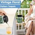 thumbnail image 5 of Vintage Floral Pattern Tea Pots – Built-in Infuser,Vintage Floral Teapot with Built In Infuser Stainless Steel Thermal Carafe with Lid for Hot Drinks,Wooden handle,35oz, 5 of 7