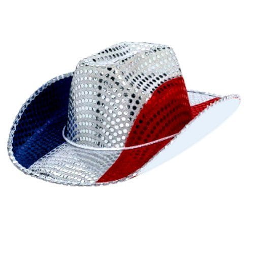 Red White and Blue Patriotic Cowboy Hat 