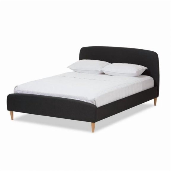 Baxton Studio Mia Mid-Century Platform Bed, Multiple Sizes, Multiple Colors