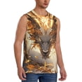 thumbnail image 2 of Pofeuu Golden Horned White Dragon Print Men's Muscle T-Shirt, Sleeveless, Muscle Tank, Classic Muscle Tee Top For Men Casual Sleeveless Muscle T-Shirt Trendy Clothes-XX-Large, 2 of 7