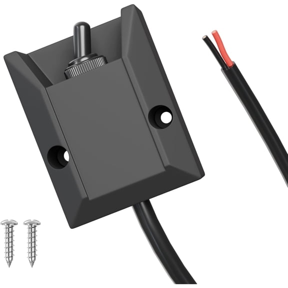 Wired Toggle Switch 12V 30A Heavy Duty Waterproof Toggle Switch SPST ON/Off 2 Pin Latching Rocker Switch with 2ft Wire for Marine, RV, Automotive, Boat Electrical Systems