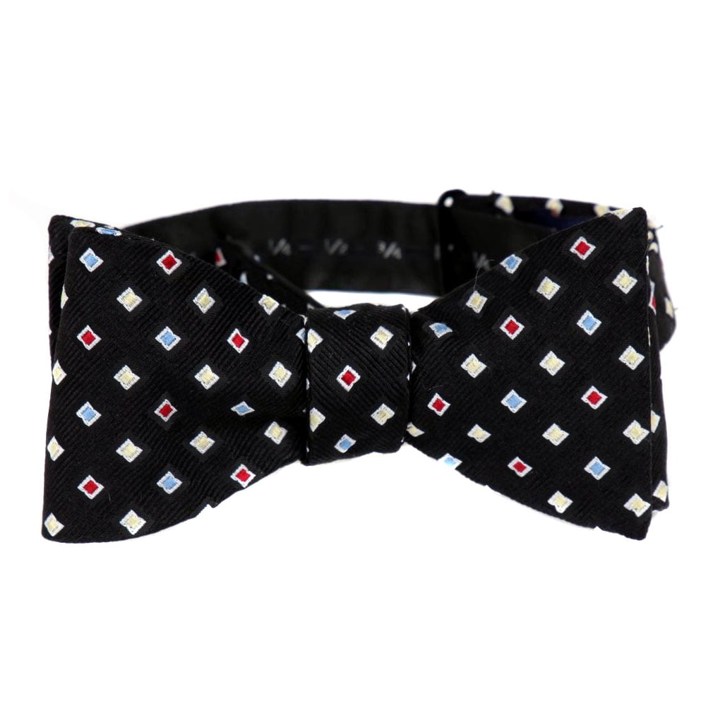 BuyYourTies Mens Aficionado Self Tie Bow Tie Black Red