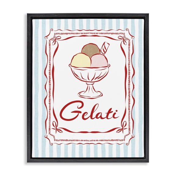 Stupell Industries Italian Summer Gelati Black Framed Floater Canvas Wall Art, design by Miriam Wood