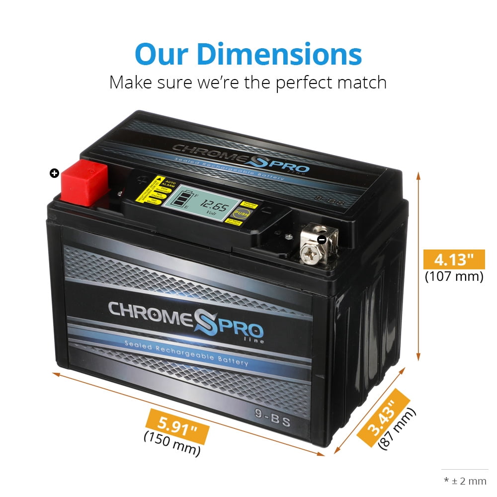 Chrome Pro Battery Ytx9-Bs High Performance - Maintenance Free - Sealed Igel Motorcycle Battery