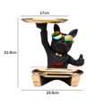 thumbnail image 3 of Caja Almacenamiento Bulldog Con Escultura Mesa Resina Palet para El (negro), 3 of 8