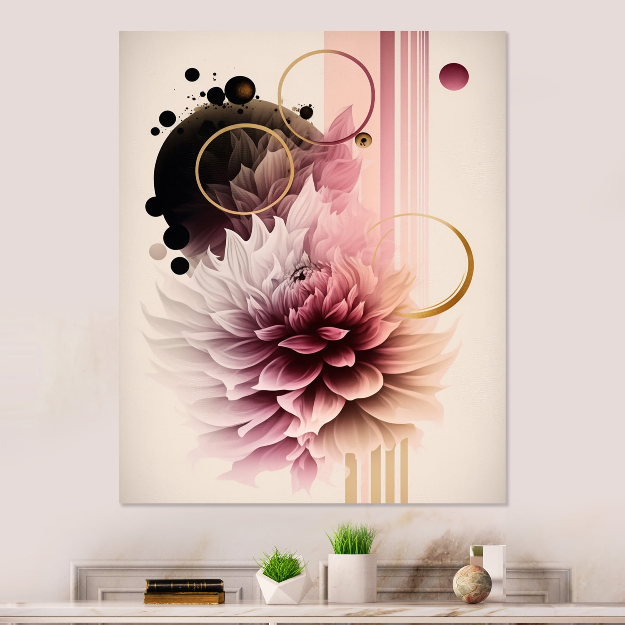 Designart Hyperrealistic Dahlia Flowers II Canvas Wall Art