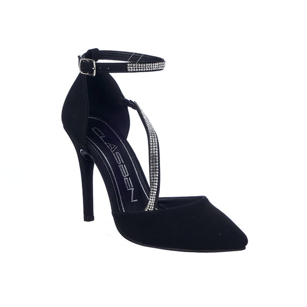 Zapatilla Mujer Pulcera Con Glitter Formales Casuales Tipo Ante Negros Cómodos 024D3J negro 23 Love Clasben 024D3J