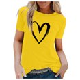 thumbnail image 2 of Viikei Womens T Shirts Plus Size Short Sleeve Tops on Clearance Summer Blouses for Women Summer Heart Printing Shirt Casual Tunic Blouse, 2 of 4