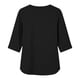 thumbnail image 4 of Mujeres 3/4 Manga de Verano Tops V Cuello Botonado Color Sólido Blusa, Camisetas Casuales de las Mujeres Suelto Ajuste Suave Respirable Primavera de Uso Diario, 4 of 8
