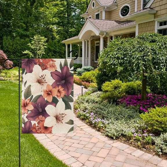 Beautiful Vintage Flowers Garden Flag 12x18 inch Double Sided Outside Yard Decorations for Home Outdoor