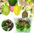 thumbnail image 3 of 12 Uds huevo colgante de Pascua creativo con cintas adornos de árbol de Pascua para dormitorio, árbol de jardín, decoración de adornos A Zulema Huevos de Pascua, 3 of 8