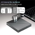 thumbnail image 4 of External 4K Blu ray Optical Drive Portable CD DVD +/-RW Player for Laptop PC Bluray Burner with USB 3.0 Type-C SD TF Card Slots, 4 of 7
